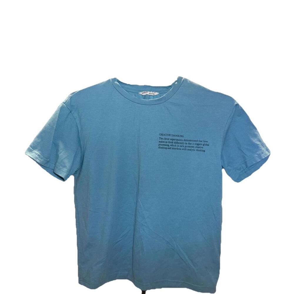 SHEIN Boys Blue Short Sleeve T-Shirt & Shorts (SET) US 11-12Y Creative Thinking